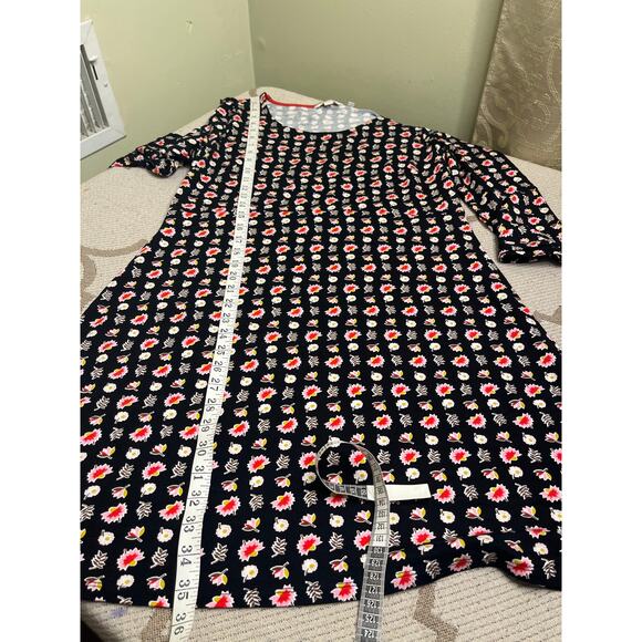Boden Miriam Jersey Tunic Dress, black floral pattern,bell sleeves, size 14 long - Picture 9 of 11
